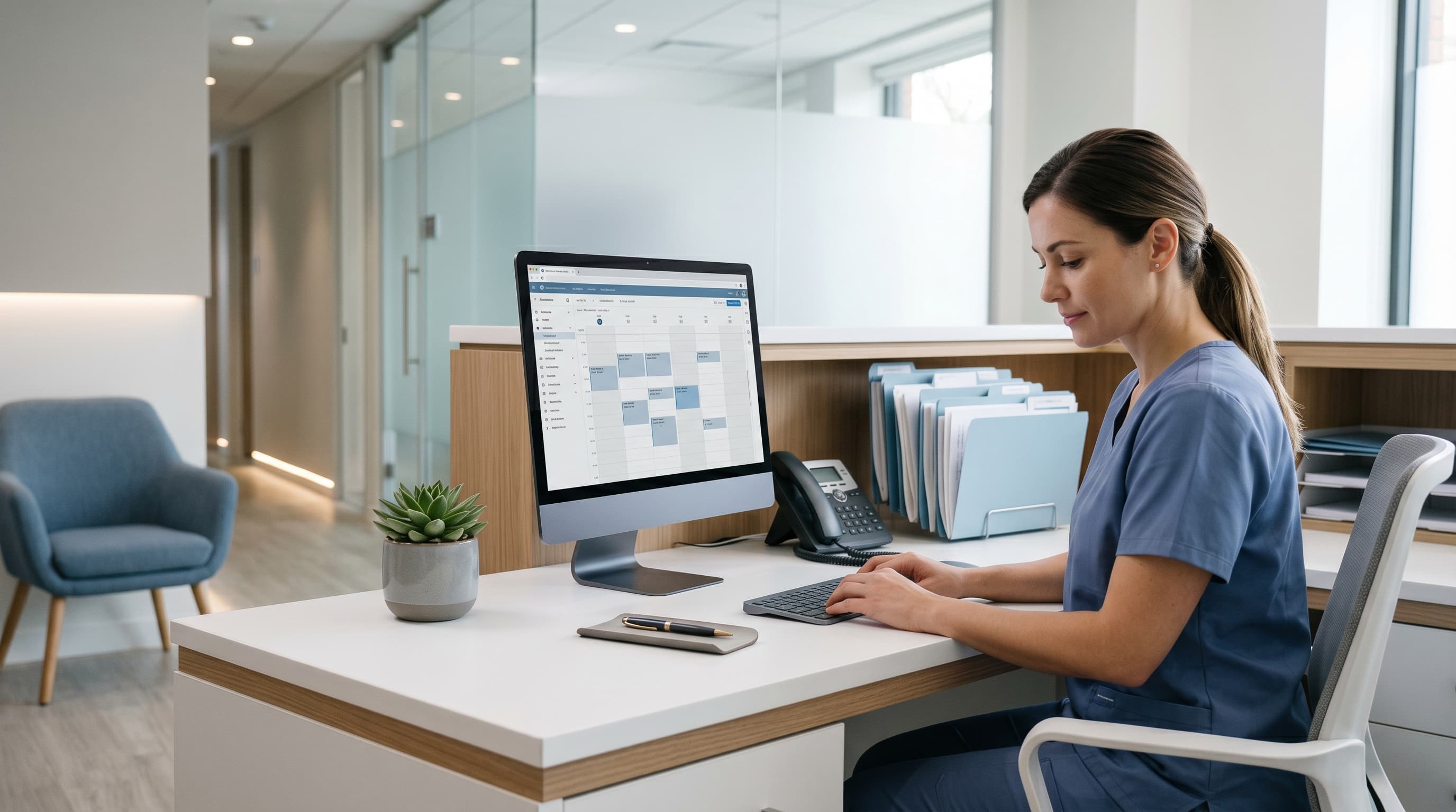 Mesa clínica con seguimiento digital, agenda y recordatorios de control dental